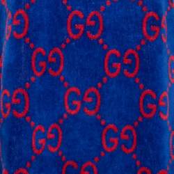 Gucci Blue GG Jacquard Terry Cotton Sleeveless Dress L