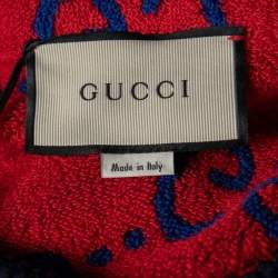 Gucci Blue GG Jacquard Terry Cotton Sleeveless Dress L