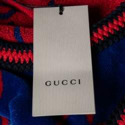 Gucci Blue GG Jacquard Terry Cotton Sleeveless Dress L
