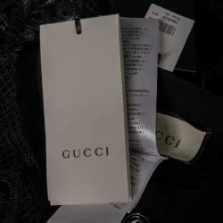 Gucci Black Mesh Laser Cut GG Long Sleeve Button Front Jacket S
