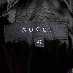 Gucci Green Animal Pattered Jacquard Skirt Suit M