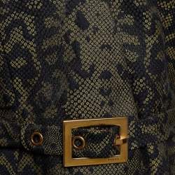 Gucci Green Animal Pattered Jacquard Skirt Suit M