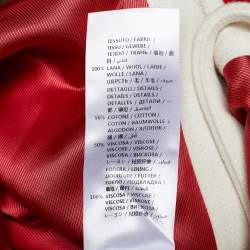 Pre Owned Gucci Red Wool Feline Button Detail Long Coat M