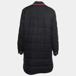 Pre Owned Gucci Black Wool Web-Trim Padded Jacket S