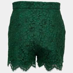 Gucci Green Floral Lace Shorts M