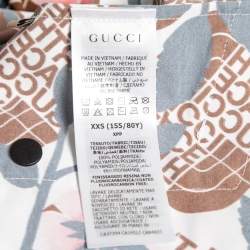 Pre Owned Gucci X North Face Multicolor Floral Print Synthetic Hooded Jacket XXS