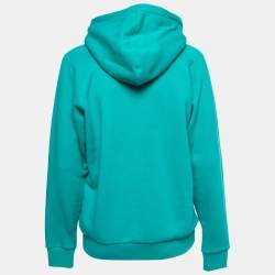 Gucci Teal Blue Cotton Planet Sequined Hooded Sweatshirt XS
