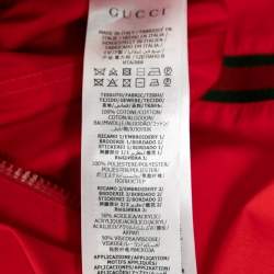 Gucci Red Cotton Web-Stripe Detail Jumpsuit M