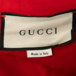 Gucci Red Cotton Web-Stripe Detail Jumpsuit M