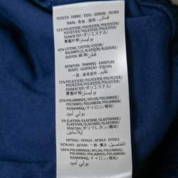 Pre Owned Gucci Blue Jersey Logo Band Stripe Jogger Pants M