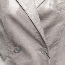 Pre Owned Gucci Taupe Corduroy Button Front Blazer S