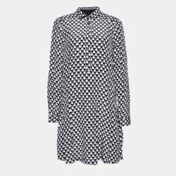 Pre Owned Gucci Black Dot Printed Fil Coupe Midi Dress M