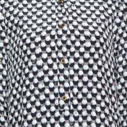 Pre Owned Gucci Black Dot Printed Fil Coupe Midi Dress M