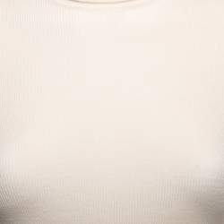Gucci Cream Wool Rib Knit Turtleneck Sweater S
