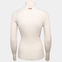 Gucci Cream Wool Rib Knit Turtleneck Sweater S