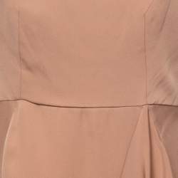 Pre Owned Gucci Beige Silk Chiffon Strapless Short Dress M