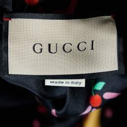 Gucci Black Ice Cream Printed Silk Flared Hem Pants S