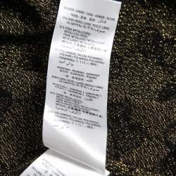 Pre Owned Gucci Black Patterned Lurex Knit Knee Length Skirt S