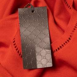 Gucci Orange Knit Crew Neck Short Dress M