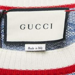 مملوكة مسبقًا Gucci Blue GG Supreme Jacquard Knit Midi Dress XL