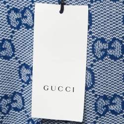 مملوكة مسبقًا Gucci Blue GG Supreme Jacquard Knit Midi Dress XL