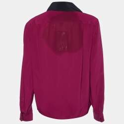 Gucci Dark Purple Silk Button Front Shirt M