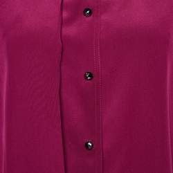 Gucci Dark Purple Silk Button Front Shirt M