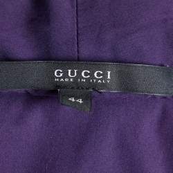 Pre Owned Gucci Purple Cotton Waist Tie Drape Detail Shirt M