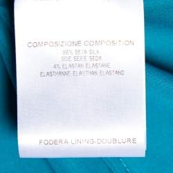 Pre Owned Gucci Green Silk Waist Tie Drape Detail Shirt M