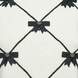 Gucci White Bow Embellished Knit Sleeveless Vest S
