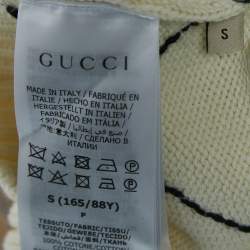 Gucci White Bow Embellished Knit Sleeveless Vest S