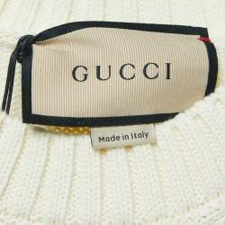 Gucci White Bow Embellished Knit Sleeveless Vest S