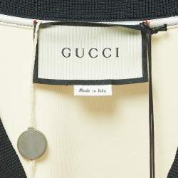 Gucci Cream Jersey Grosgrain-Trimmed Detail Mini Dress S