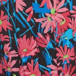 Gucci Black/Multicolor Floral Print Silk Midi Skirt M