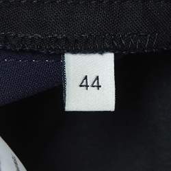 Pre Owned Gucci Navy Blue Crepe Stripe Detail Trousers M