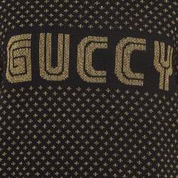 Gucci Black/Metallic Guccy Logo Wool Sweater XL