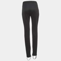 Pre Owned Gucci Black Technical Jersey Side Stripe Detail Stirrup Trousers L