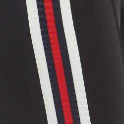 Pre Owned Gucci Black Technical Jersey Side Stripe Detail Stirrup Trousers L