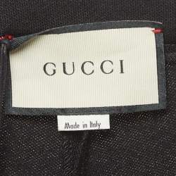 Pre Owned Gucci Black Technical Jersey Side Stripe Detail Stirrup Trousers L