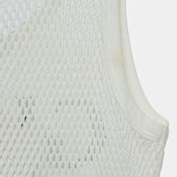 Gucci White Logo Printed Mesh Tank Top S 