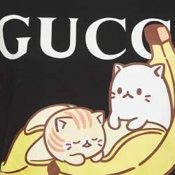 Gucci X Bananya Black Printed Cotton Jersey T-Shirt XS