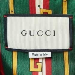 Pre Owned Gucci Navy Blue Crepe Contrast Trim Detail Button Front Blazer M