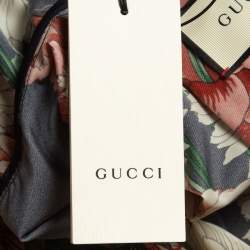 Gucci Multicolor Floral Print Nylon Applique Detail Hooded Jacket S