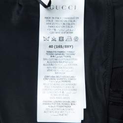 Gucci Black Monogram Jacquard Faille Belted Jumpsuit S