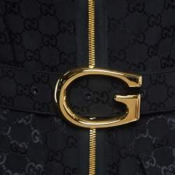 Gucci Black Monogram Jacquard Faille Belted Jumpsuit S