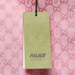 Pre Owned Gucci X Palace Pink Logo Jacquard Mini Skirt S