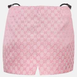 Pre Owned Gucci X Palace Pink Logo Jacquard Mini Skirt S