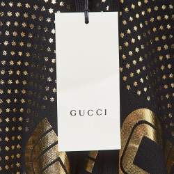Gucci Black Black/Gold Star Printed Cotton Hoodie XS