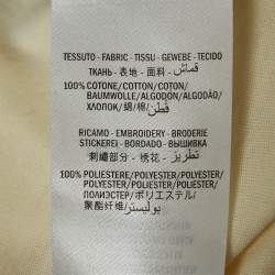 Gucci Cream Logo Sequined Cotton Crew Neck T-Shirt M