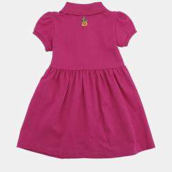 Pre Owned Gucci Pink Pique Cotton Dress Size 12/18M